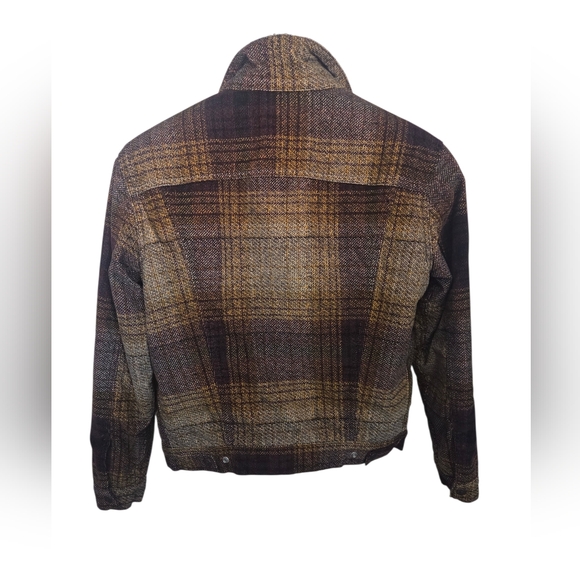 Levi's Corduroy Tan and Brown Plaid Sherpa Jacket - Picture 2 of 4